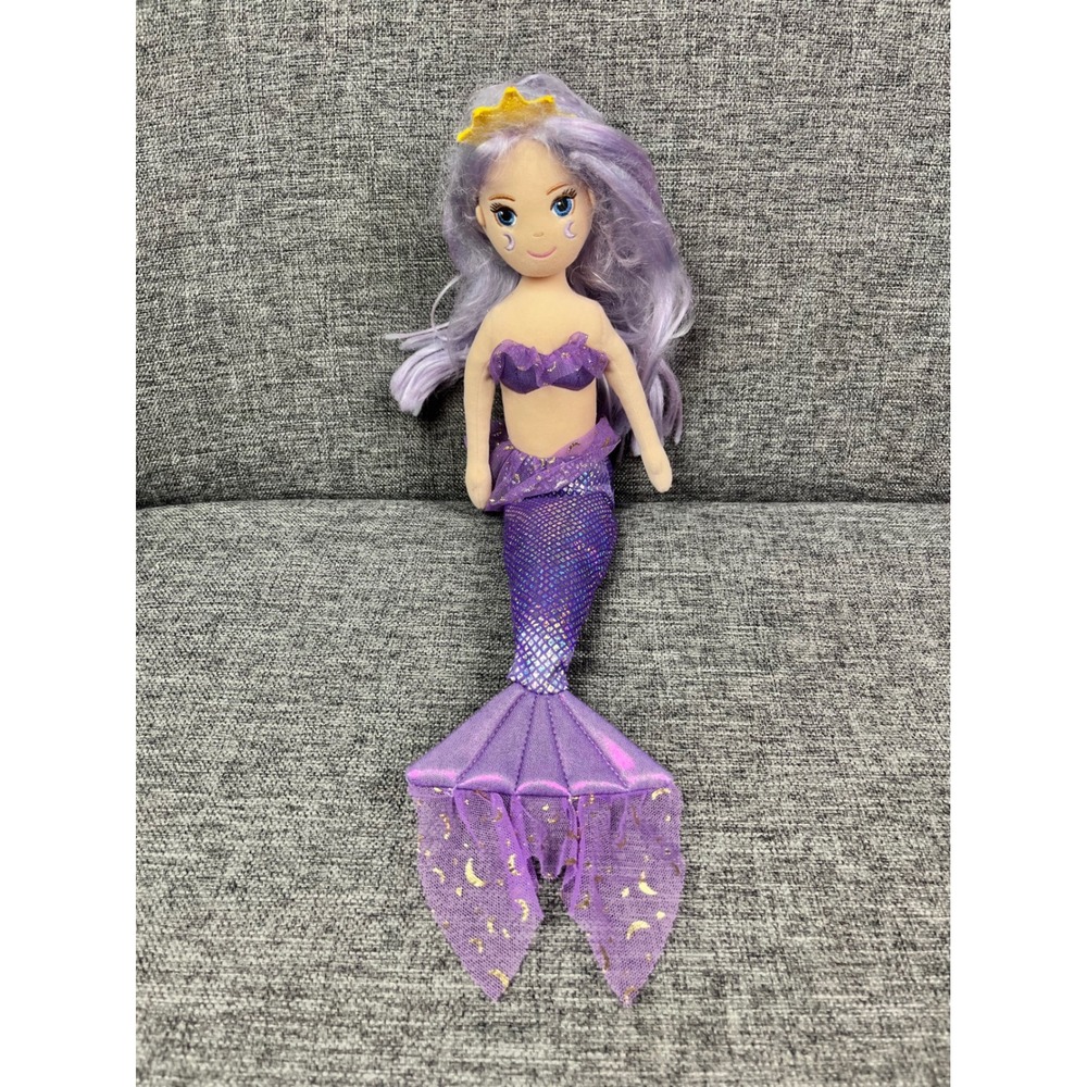Aurora World Purple Mermaid Plush Doll Iridescent Tail Lavender Hair 20 Inch